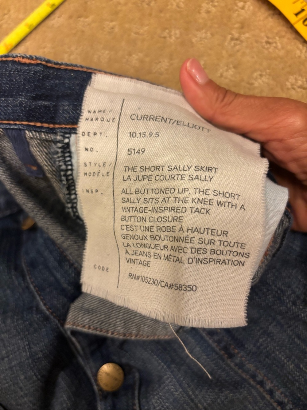 Current/Elliott Women’s Dark Blue Denim ‘short Sally skirt’ sz 27 $168